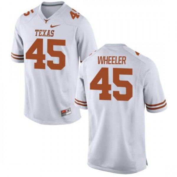 Women Texas Longhorns #45 Anthony Wheeler Game Embroidery Jersey White